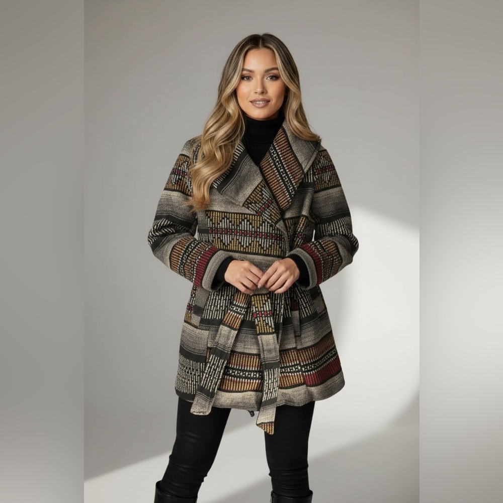Stylish Multicolor Women's Coat - Picture 1 of 4